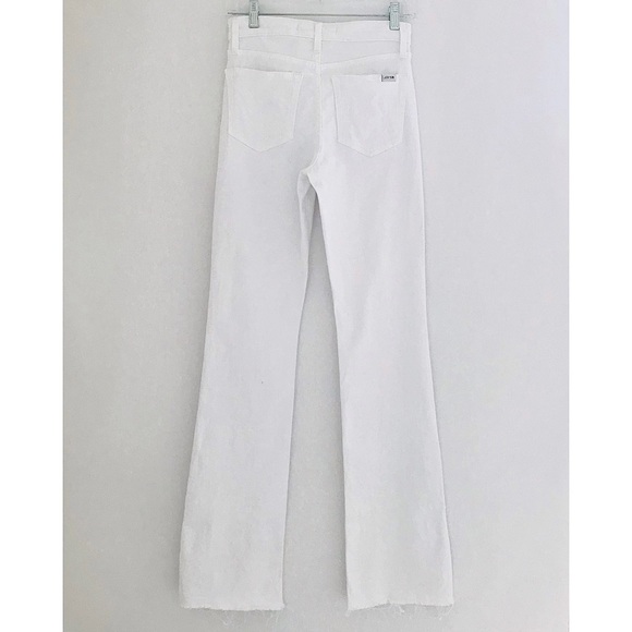 JOE’S Hi Honey High Rise Bootcut White Side Slits Raw Hem - Picture 5 of 11